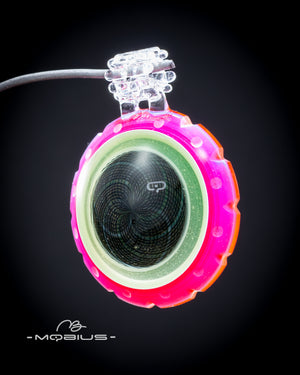 Pendant -  NS Pink Slyme over Poppy and Dopamine