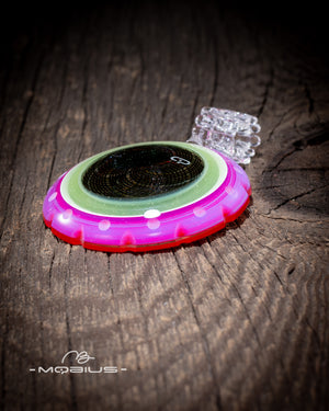 Pendant -  NS Pink Slyme over Poppy and Dopamine