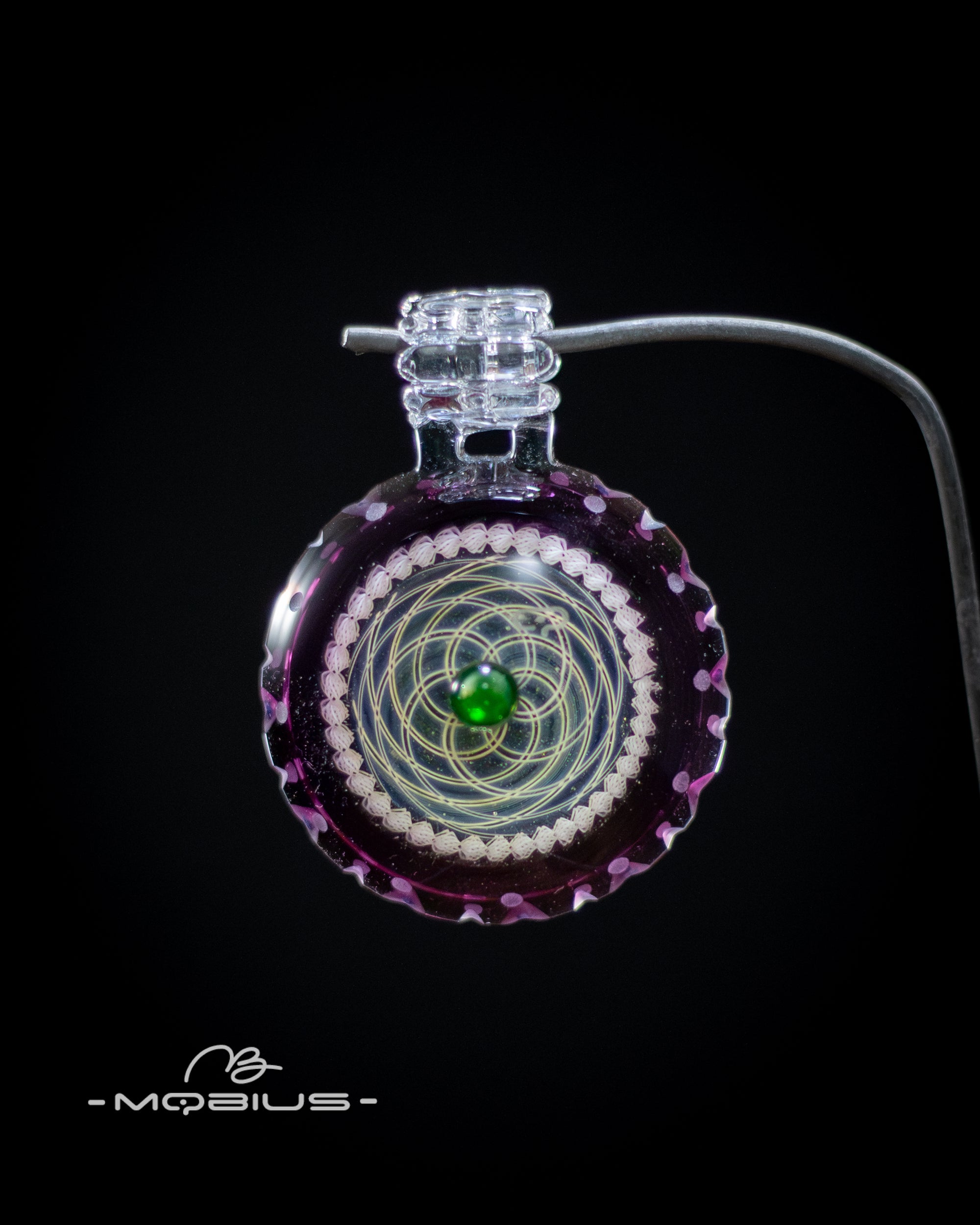 Pendant -  Molten Aura Gold Amethyst and Reticello