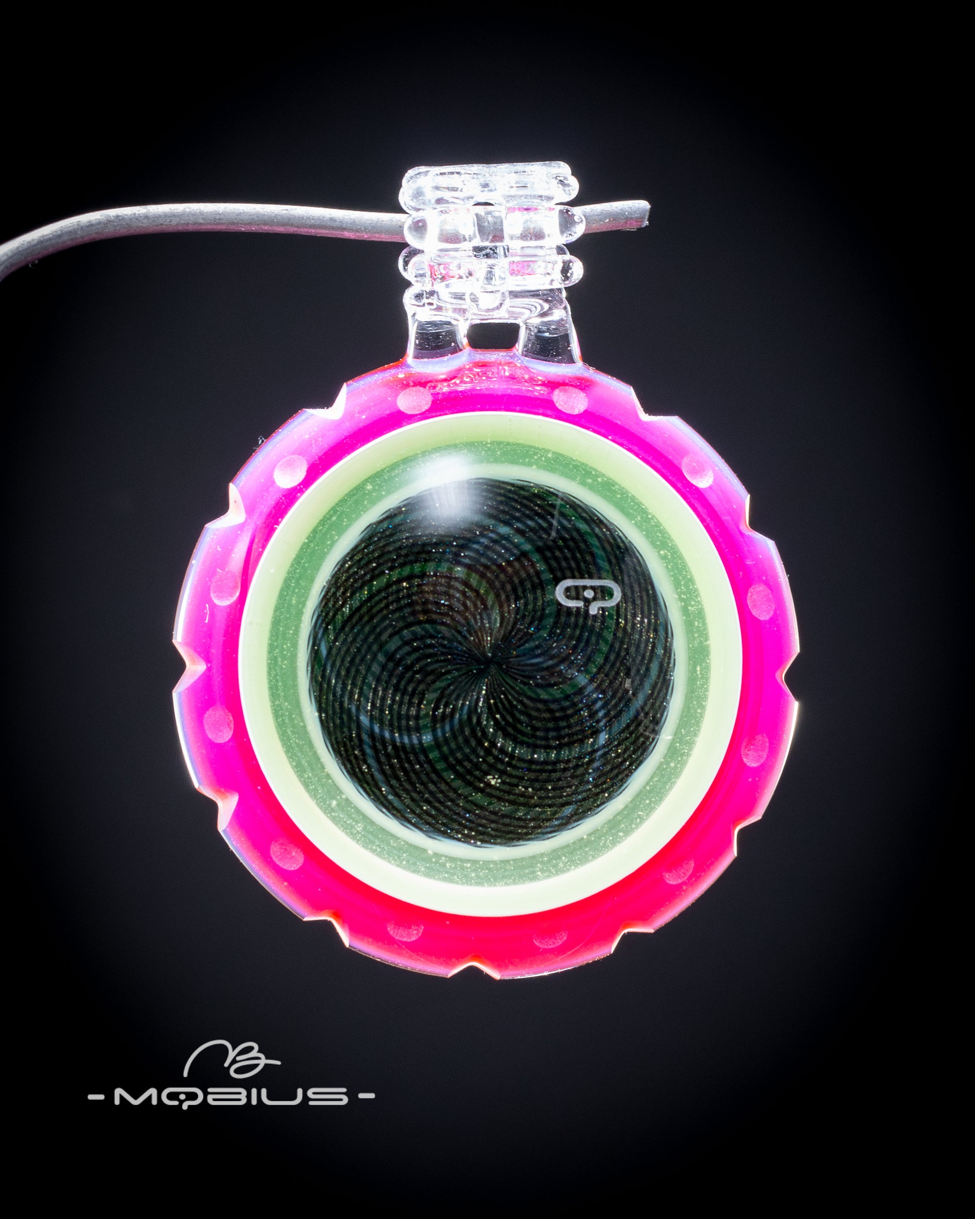 Pendant -  NS Pink Slyme over Poppy and Dopamine