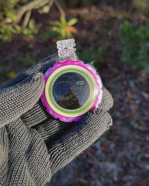 Pendant -  NS Pink Slyme over Poppy and Dopamine